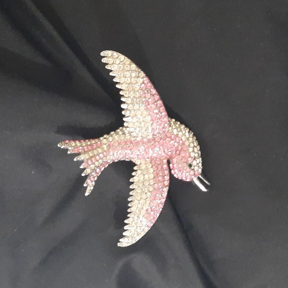 Crystal Bird Brooch